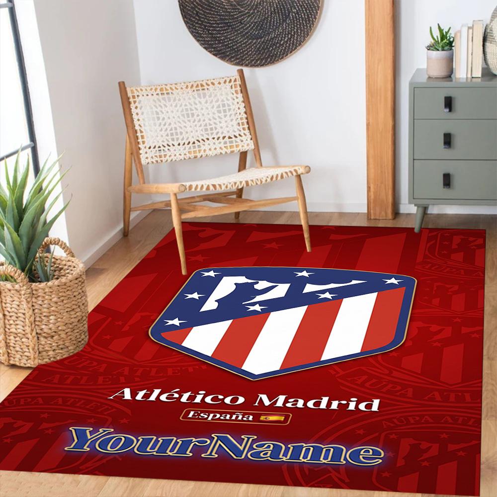 Atletico Madrid Customize Text Area Rug Perfect for Foyer Dining Room Entryway Hallway Anti-slip Rug Office home decor