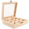 Wooden Tea Box 9 Grids Multifunctional Tea Storage Box 14.5X14.5X5cm Home Tea Bag Storage Boxes Holder Organizer For Jewelry