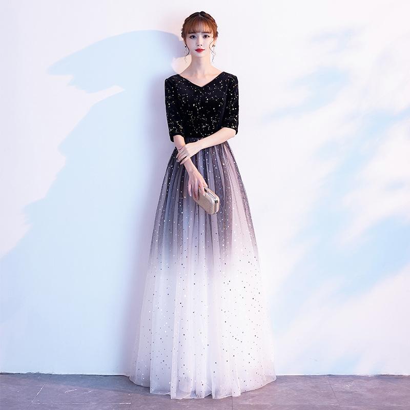 Big choir performance dress long skirt temperament conductor costume student adult banquet host evening dress female long