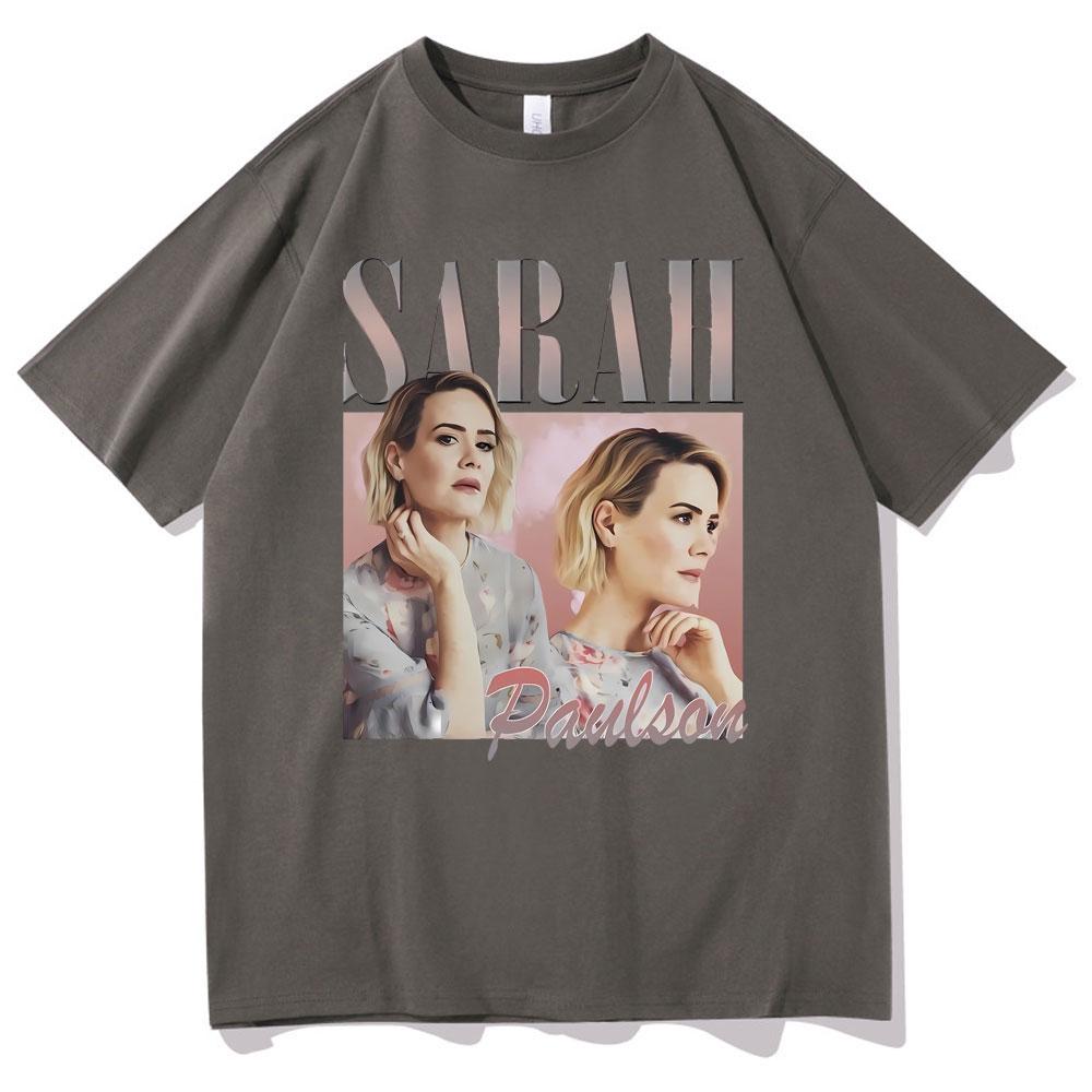 Sarah Paulson Graphic Tshirt Unisexs Casual Cotton Short Sleeve Tees Unisex Women Hip Hop Oversized Tshirt Male 90s Vintage T Shirts