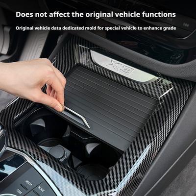 Für BMW X3 X4 X3M X4M G01 G02 G08 2025 LHD Kohlefaser auf Mittelkonsolen-Panel-Abdeckung Schaltrahmen Ersatz Haltbare Zierleiste