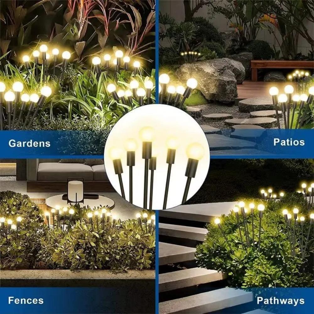 Solar Firefly Lights with 6/8/10 LEDs Starlight Swaying Garden Landscape Ambiance Lights for Patio Trail Outdoor Decor