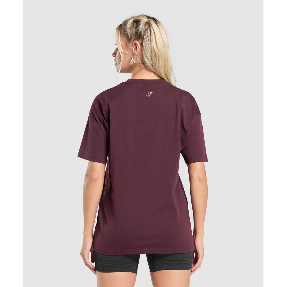 Gymshark CollegiaTe LifesTyle Oversized T shirT depTh Purple B2c1b Pbzv