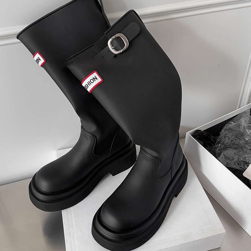 Thick-soled Non-slip Tall Red Rain Boots 2025 Outdoor Camping Rain Shoes But Knee Travel Boots Knight Boots