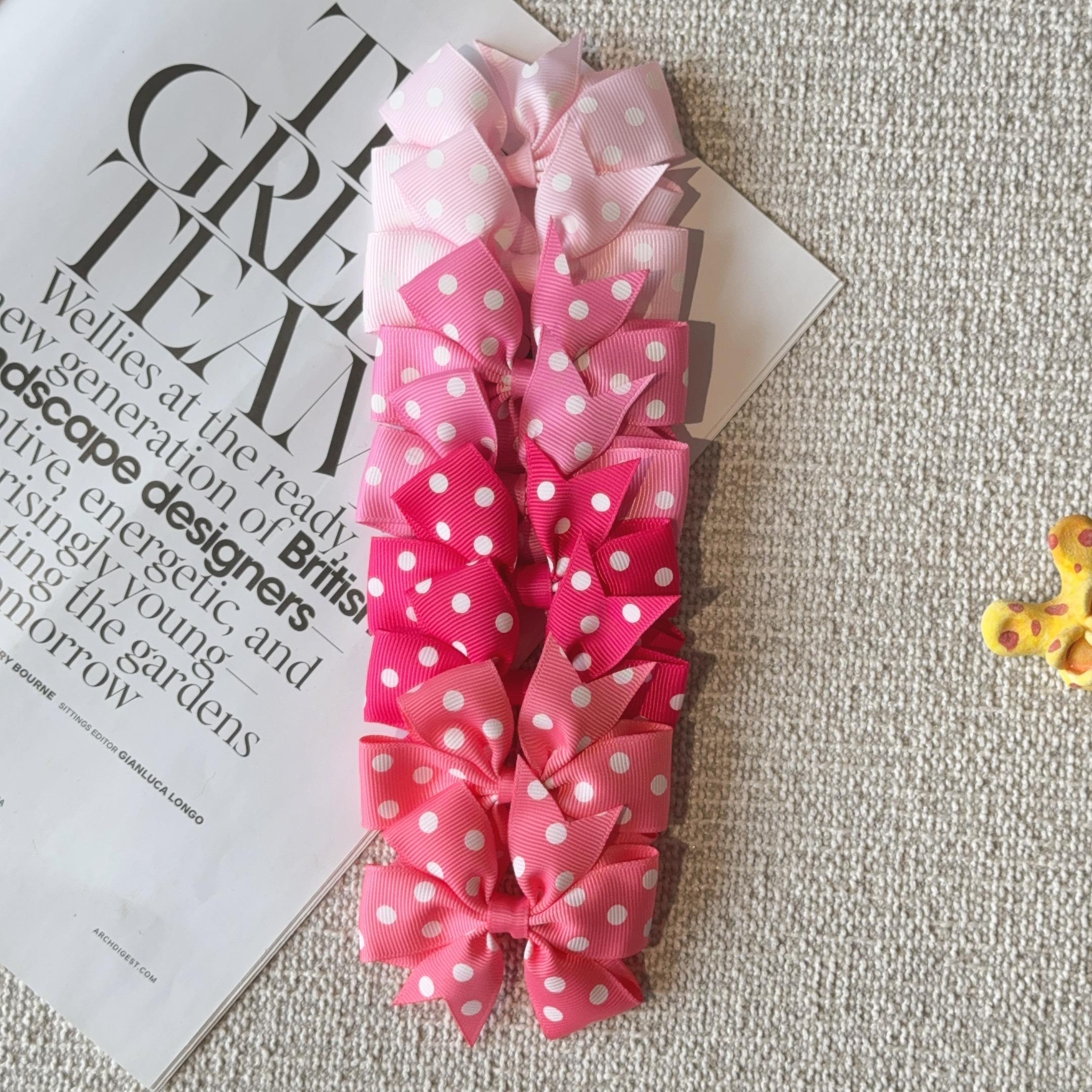 

8/16 шт. Детские однотонные банты для волос в горошек, заколки, бутик-банты для девочек, детские заколки для волос, шпильки, детские аксессуары для волос