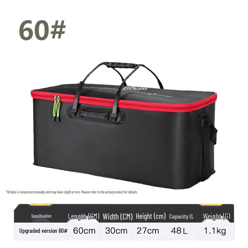 Portable Foldable Fish Bucket: Multi-functional Fish Keeper with Hand-Held & Shoulder Strap for Fetching Water and Fishing.