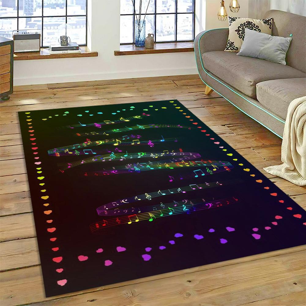 3D Creative Musical Note Piano Art Carpet Rug for Home Living Room Bedroom Sofa Doormat Decor,Child Area Rug Non-slip Floor Mat