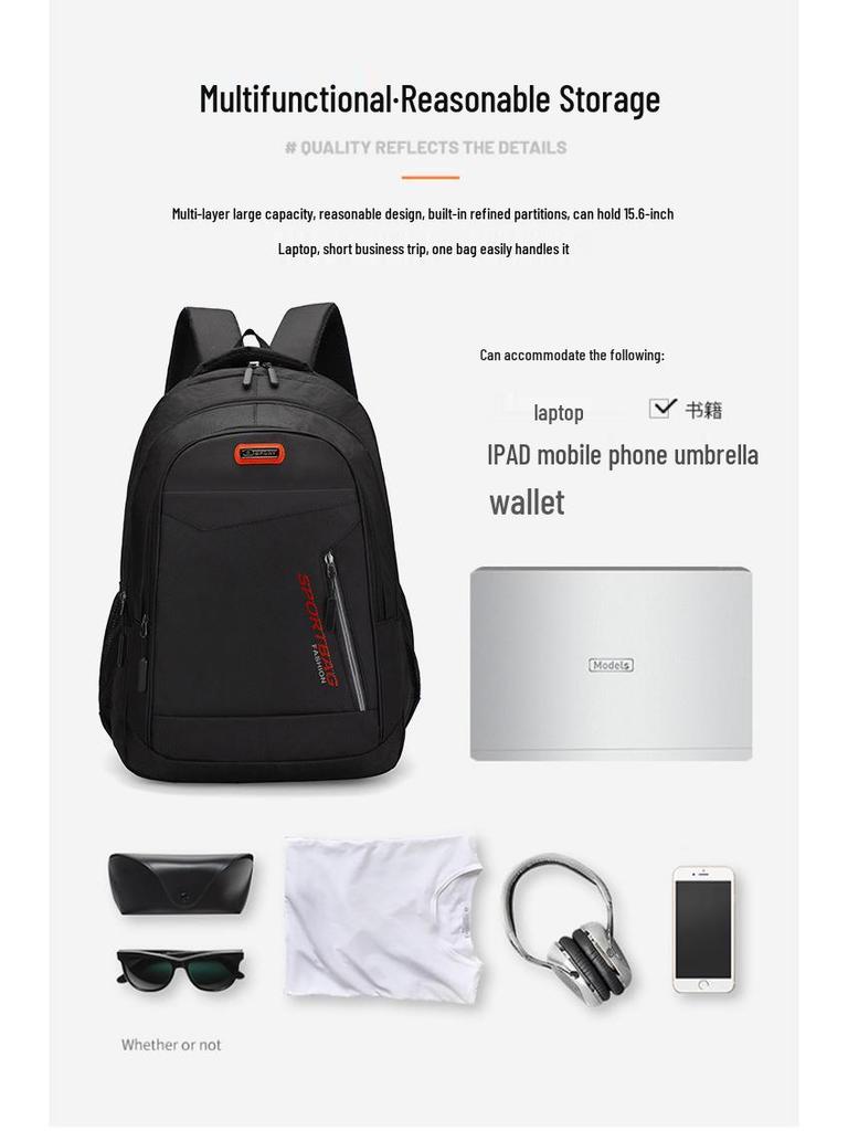 Men's Casual Large-Capacity Computer Backpack - Stylish Schoolbag
