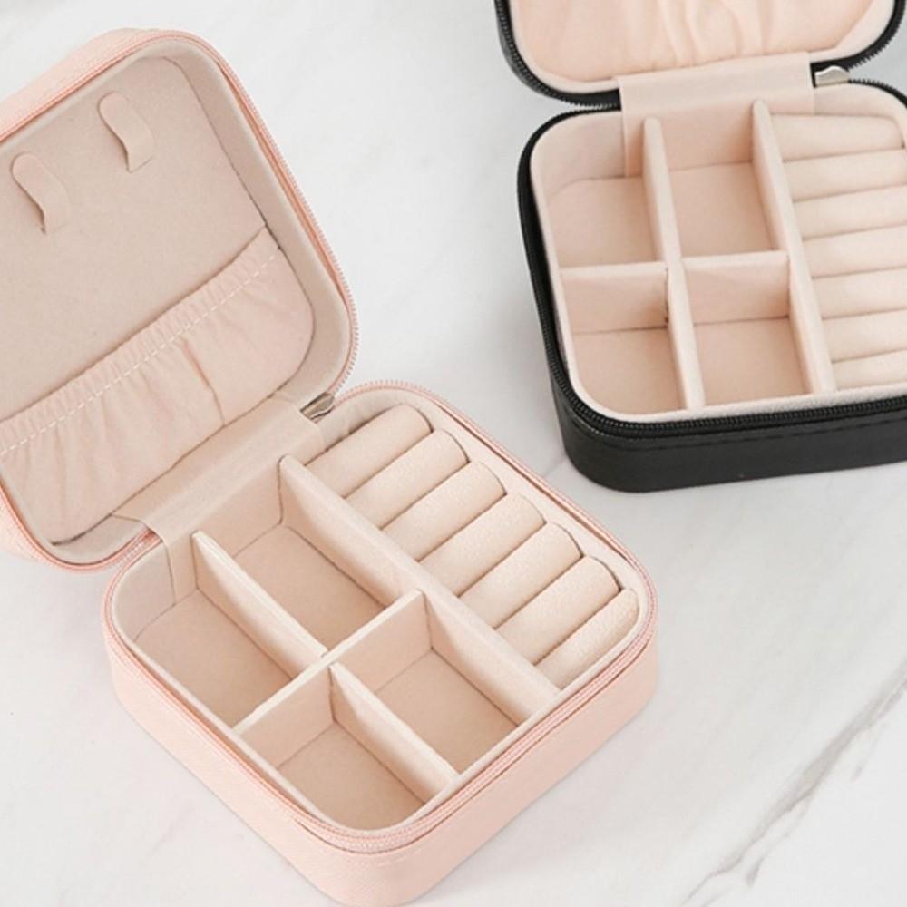 Compact Design Portable Jewelry Box Zipper Closure Jewelry Organizer Female Organizer