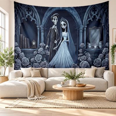 Noiva Cadáver Emily Victor Tapeçaria de Parede Decoração de Casa Pano Pendurado Arte de Fundo Tapeçaria para Quarto