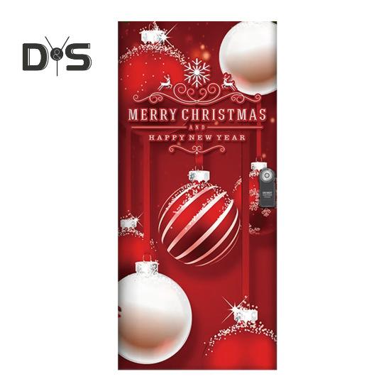 

Гобелен для гаражных ворот с 4 застежками-лентами в рождественском стиле с рисунком снеговика из мультфильма, создающий праздничную атмосферу для новогодней вечеринки, украшение для подвешивания E