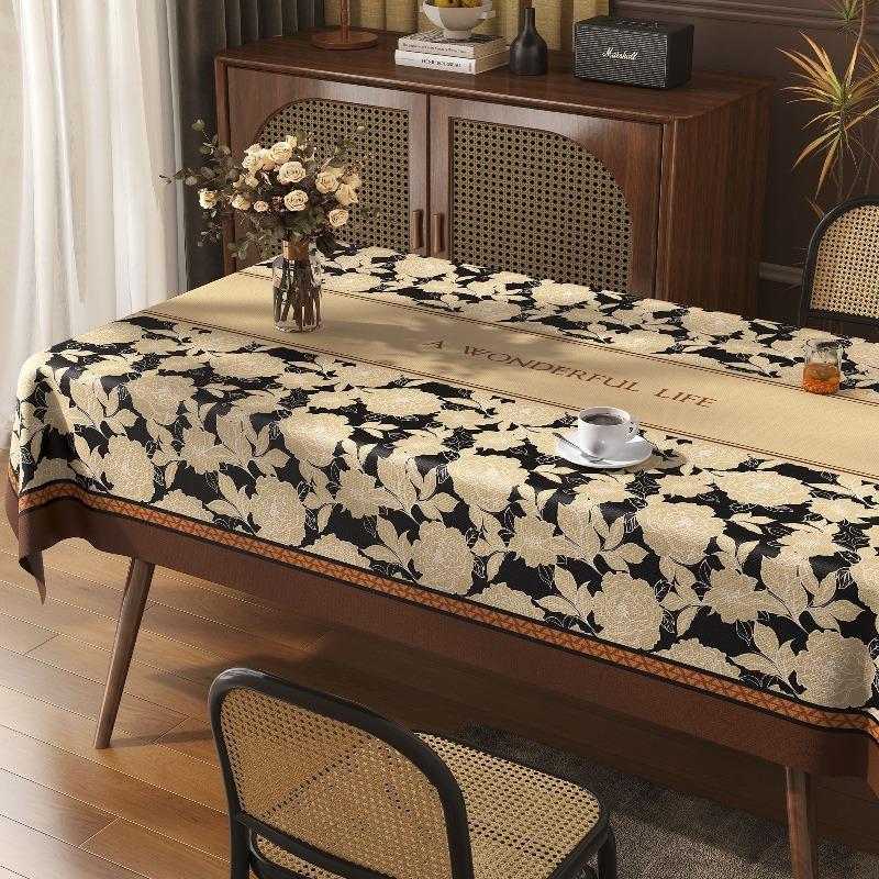 New Chinese Style Tablecloth Dust-proof and Wear-resistant Rectangular Dining Table Cloth Simple and Beautiful Decoration