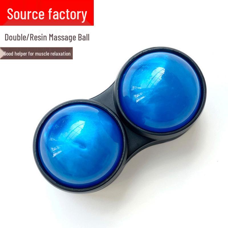 Dual Roller Resin Massage Ball for Muscle Relaxation and Fitness