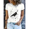 Summer Fashion Casual Butterfly Print Comfortable Soft Breathable Loose Simple Women's T-shirt