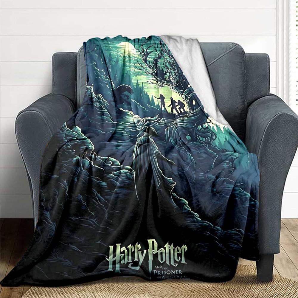 1pc Harry Potter Flannel Throw Blanket - HD Printed Lightweight Soft Warm All-Season Blanket for Sofa, Bed, Travel, Camping 102