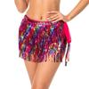 New Belly Dance Layer Sequins Skirt Tassel Chain Belt Wrap Party Club Indian Latin Hula Dancer Dress Performance Hip Waist Scarf