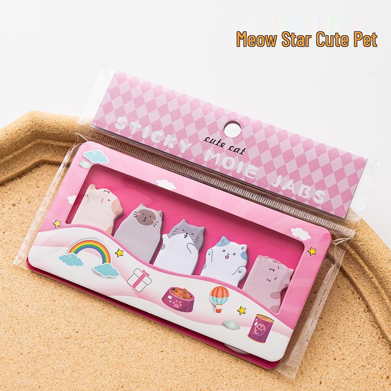 Cute Cartoon Animal Paradise Sticky Notes with Writable Index Tabs for Students