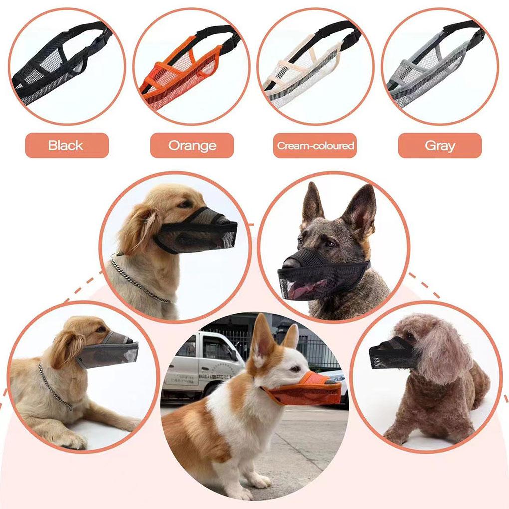 Anti Bite Mesh Dog Mouthpiece Mask For Dogs Going Out And Taking Bath Anti Stripping Dog Mask