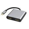 4-in-1 Typ-C Dual-HDMI-Hub für MacBook: Unterstützt 4K, Gleiche/Doppelte Bildschirme