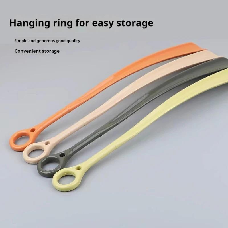 1Pcs 47cm Hanging Ring Shoehorn Pregnant Woman Long Handled Lifter Elderly Shoe Spoon Lazy People Shoe Spatula Shoe Horns