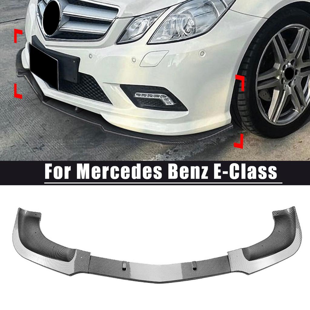 Para Mercedes Benz Clase E W207 C207 Coupé 2009-2012 Labio Divisor Spoiler Delantero Negro Mate Brillante Aspecto Fibra de Carbono