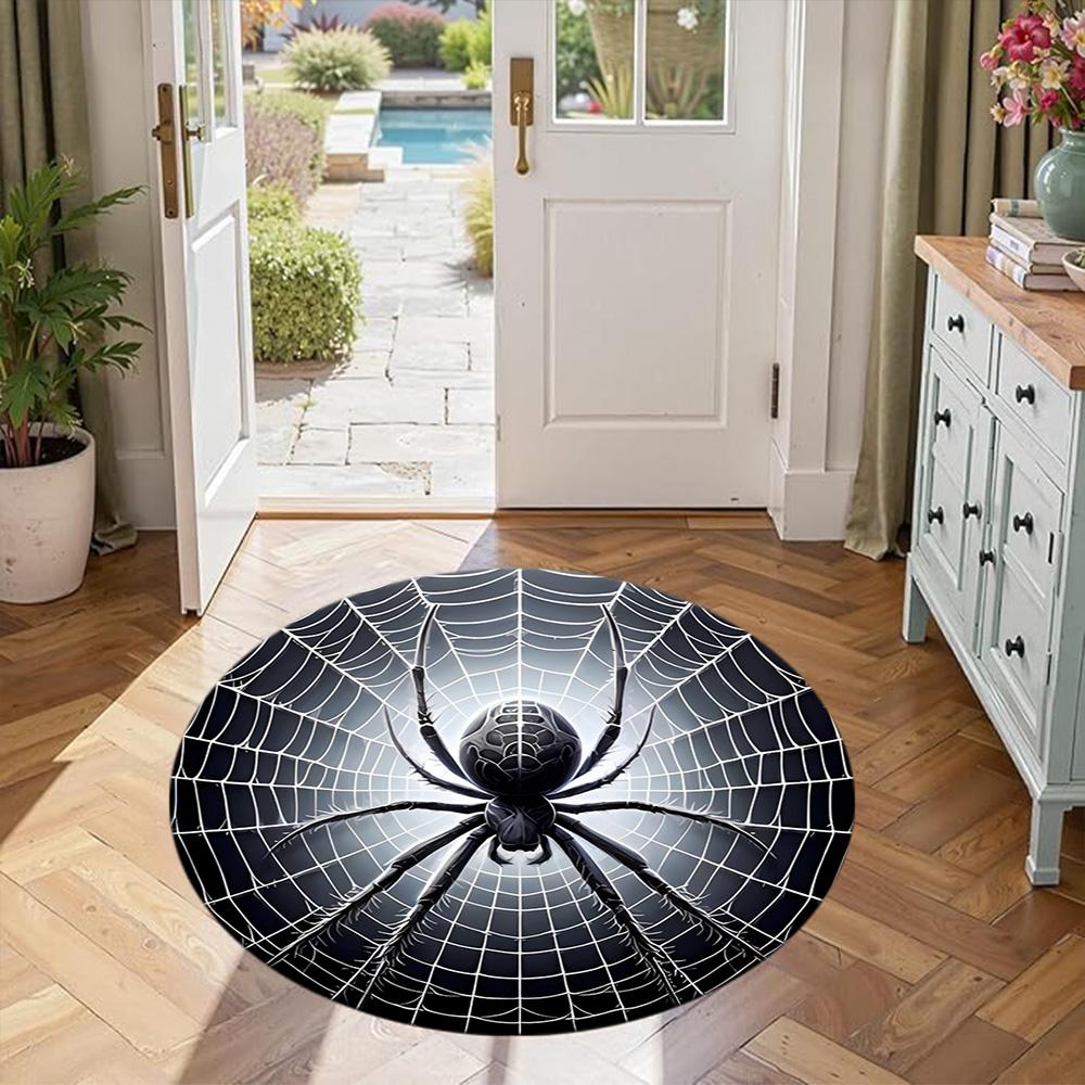 Spider Round Carpet Suitable for Outdoor Decorate room Dormitory Study room Anti-slip Round Rug Anime Office Decor Spiritual Gift