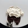 Korean Style Kids' Solid Long-Sleeve Top - Unisex Autumn T-Shirt for Toddlers