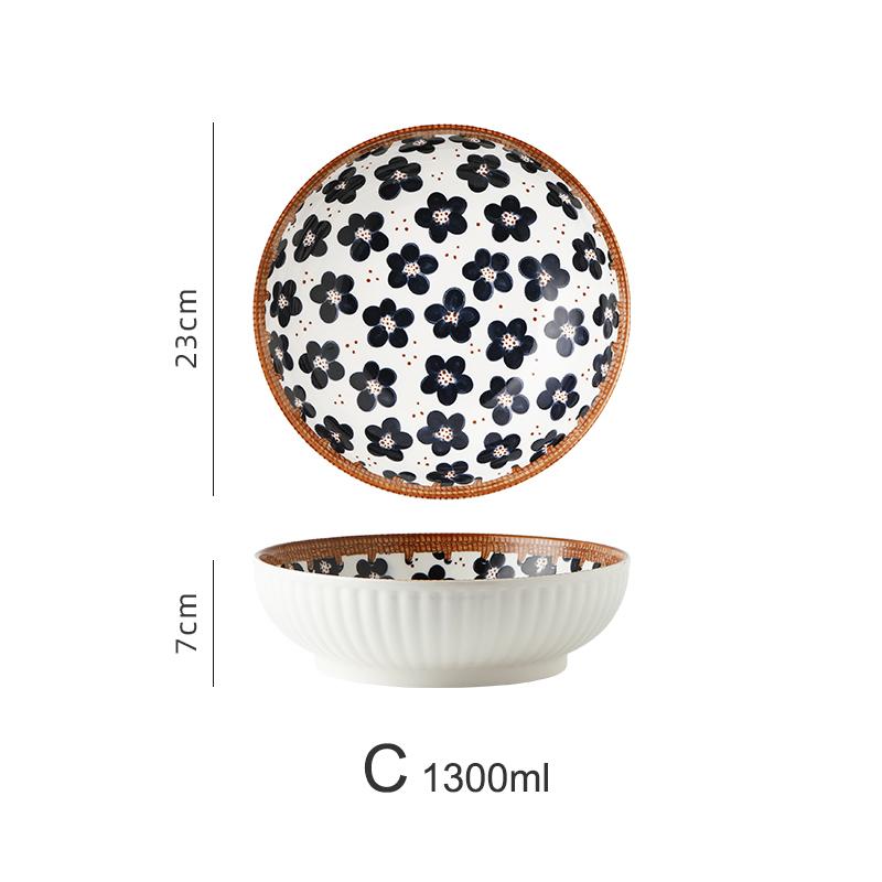 9 zoll Große Ramen Schüssel Keramik Nudel Suppe Schüssel Chinesische Küche Geschirr Porzellan Floral Rattan