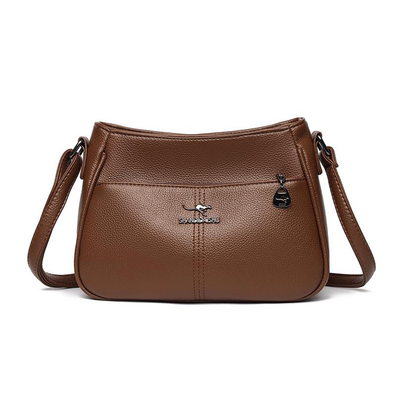 

Personalized women s shoulder bag women s new trendy commuter shoulder bag medium mother women s bag messenger bag large capacity коричневый