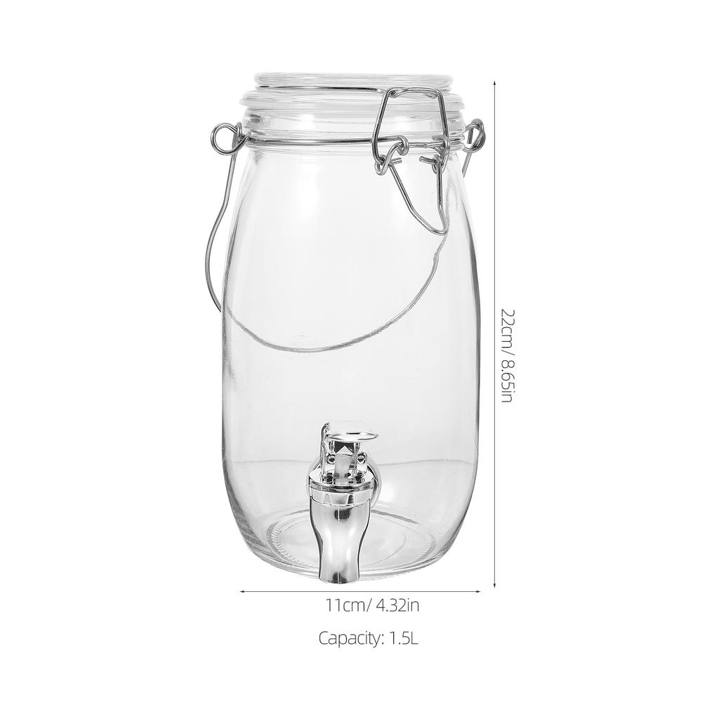 Konvice na šťávu Láhev na vodu Nádoba na prací prášek Skleněný uzavřený sud na nápoje Mason Zásobník na sklenice