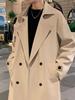 2025 Men's American & British Style Mid-Length Trench Coat with Lapel for Spring & Autumn.