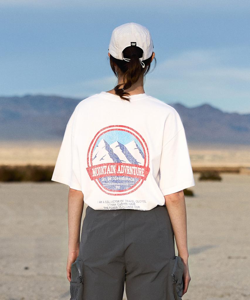 Peullukeu Snow Mountain Adventure Pigment Short Sleeve T-Shirt White Fst735