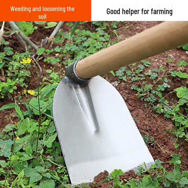 All-Steel Manganese Hoe for Outdoor Gardening and Land Reclamation