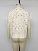 2026 Autumn Women's Polka Dot Knit T-Shirt: Round Neck, Short Sleeve, Loose Fit Sweater Style
