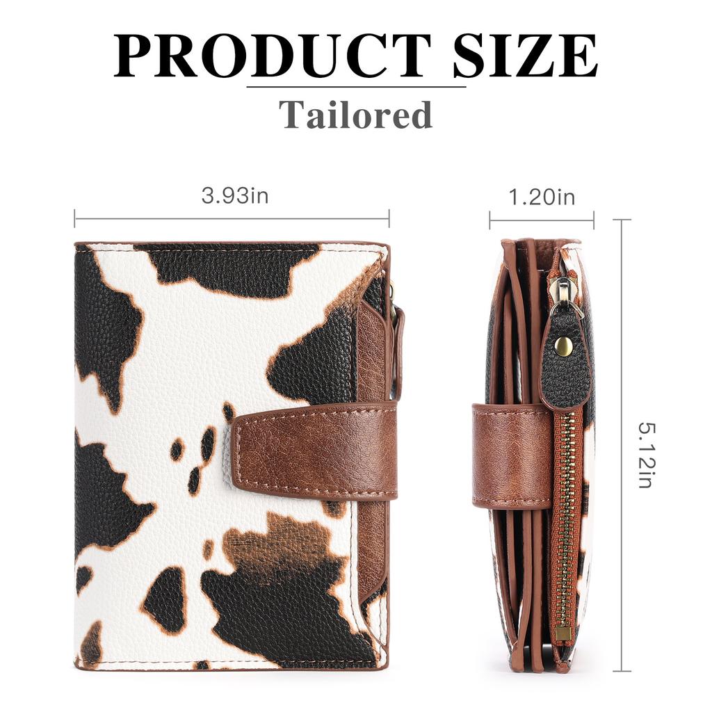 RFID Small Clutch Wallet for Women with Zip Coin Pocket Faux Leather Bifold Compact  Blocking Small Womens Wallet