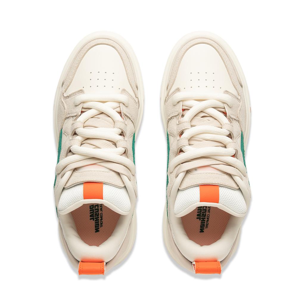 Li Ning Skateboard Series Comfortable Versatile Wear-Resistant Non-Slip Low-Top Skate Shoes Women Sneaker Gray Beige Green AECU110-3