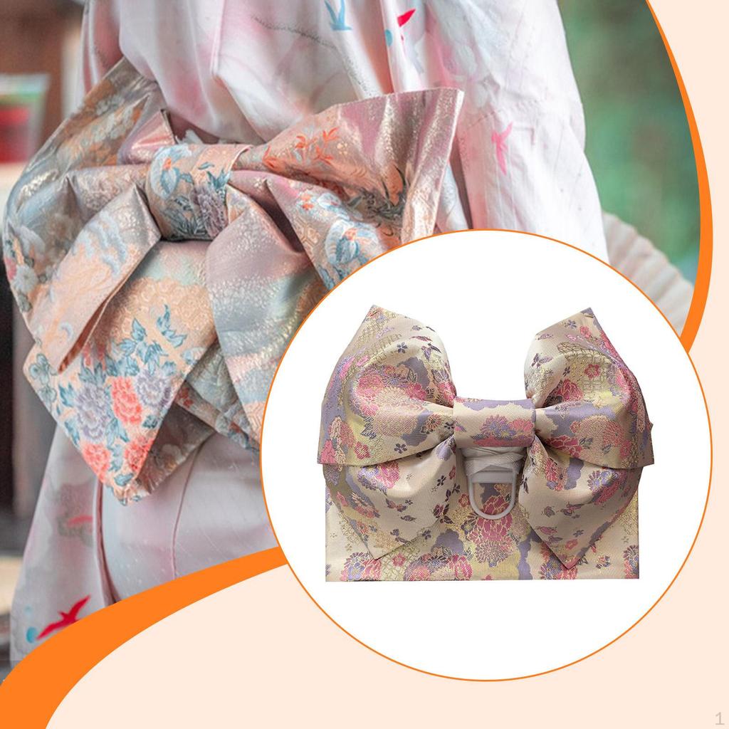 Japanese Kimono Bow Belt Pre Tied for Lady Costume Accessories Dress Cosplay