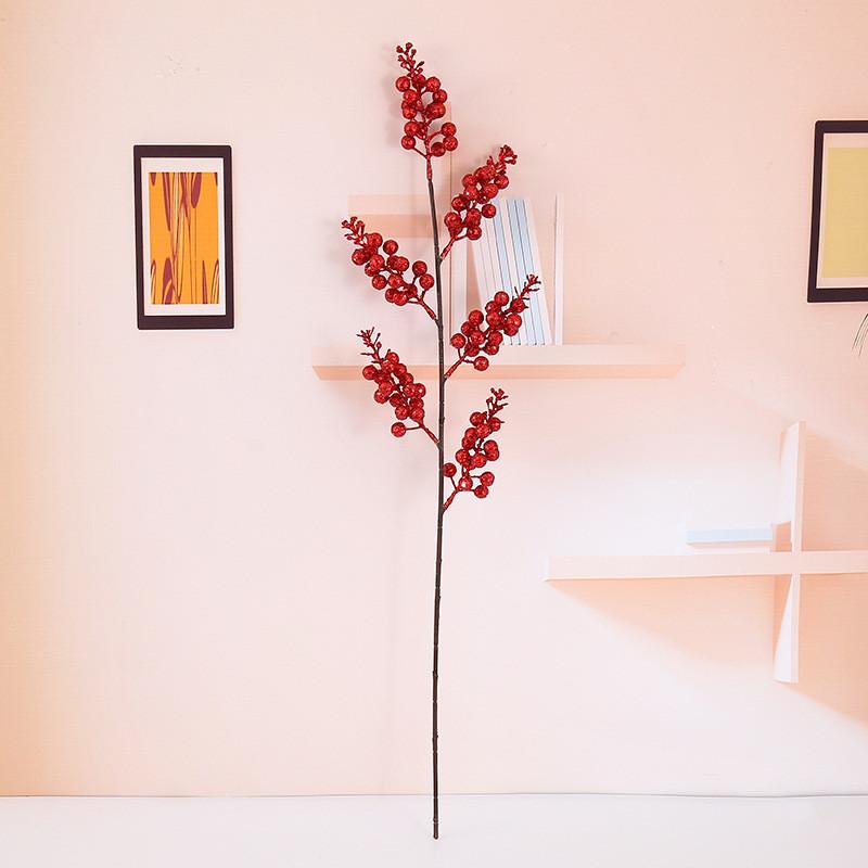 Faux Berry Christmas Flower Ornament With Sparkling Glitter Holiday Decor Home