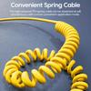 2pcs 4-in-1 Fast Charging USB-C To Type-C Cable, Retractable Spring Coiled Charger Cord for IPhone 16/15/14/13/12/11, for Huawei, for Samsung