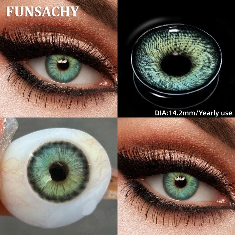 FUNSACHY 1 Pair Color Contact Lenses for Eyes Natural Softlens Lenses Cosmetic Eye Contacts Gray Pupils Yearly Lens Brown Lens