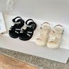 Girls' Pearl Sandals Summer New Soft Bottom Girls' Fashion and Western Princess Shoes Children's Baby Beach Shoes