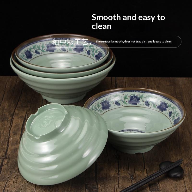 Plastic Ramen Bowl Thickened BPA Free Unbreakable Reusable Bowl for Home Restaurant Travel Use