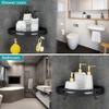 No-Drilling Corner Shower Shelf Metal with 2 Hooks for Shower Anti-Rust Holder Self-Adhesive for Bathroom Items 2 Pieces (Black)