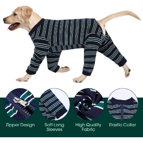 Kuoser Dog Surgery Suit Female Spay, Soft Dog Pajamas, Long Sleeve Puppy Recovery Suit, Pet Clothes Onesie for Surgery, Doggie Neuter Spay Bodysuit