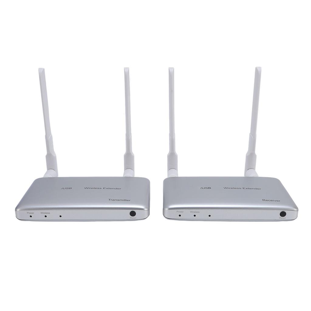Wireless HD KVM Extender Over CAT6 200m Range 1080p with Loop Out 5.8G Double Antenna 2 USB Ports for Laptop Keyboard