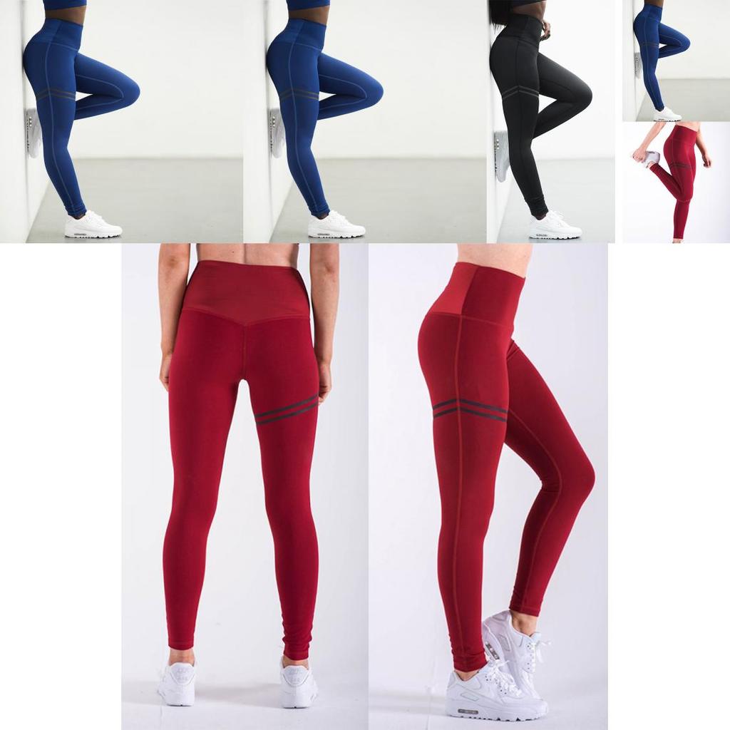 Women High Waist Yoga Fitness Leggings Pants With Stretchable Fabric For Comfortable Gym And Running Performance