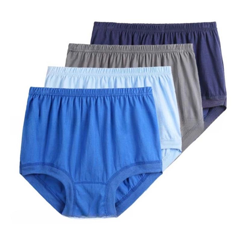 4pcs Big Size Underwear Men's L XL 2XL 3XL 4XL 5XL Briefs Large Underpants Middle-aged and elderly Cotton ComfortablePanties Male Shorts Knickers