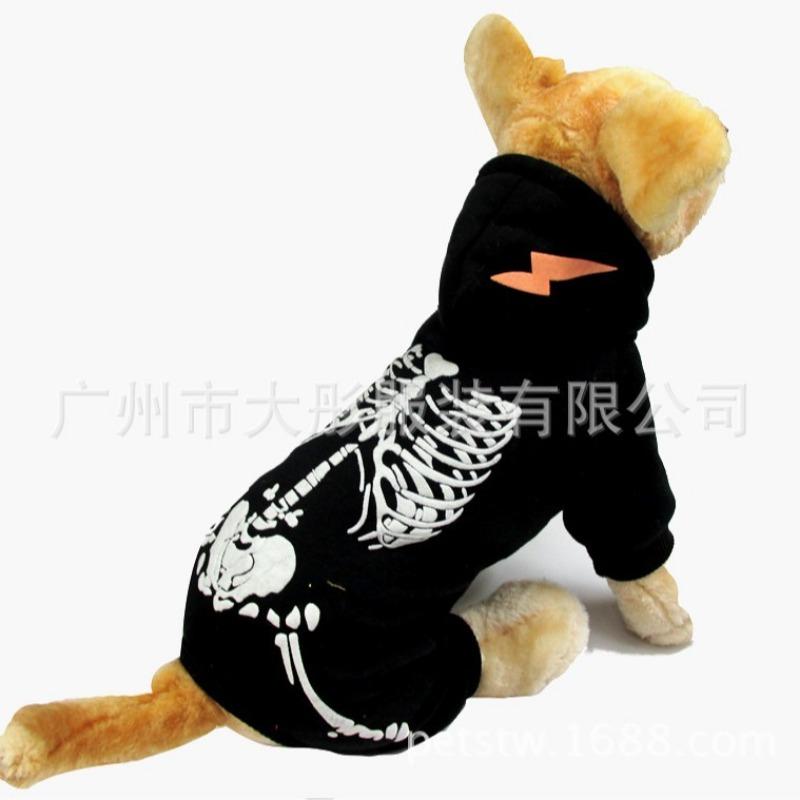 Dinosaur Pet Transformation Costume, Skeleton Skeleton, Autumn and Winter Pet Clothes, Halloween Dog Clothes