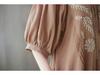 2025 Summer Plus Size Women's Retro Embroidered V-Neck Bell Sleeve Dress