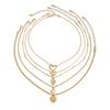 Irregular Love Heart Pendant Multilayer Metal Chain Choker Punk Women Necklace  Female